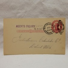 UX24 ''WILLIAM McKINLEY'' POSTAL CARD POSTMARKED 1912