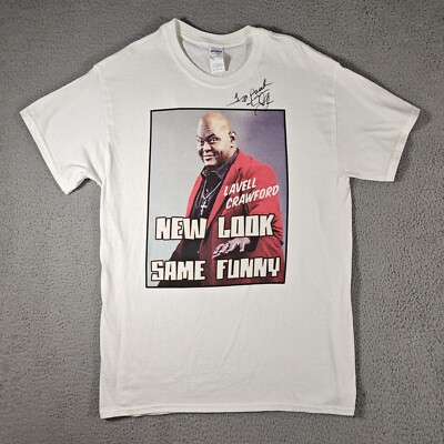Guildan T-Shirt Men Medium White ''Lavell Crawford' Comedy Activewear