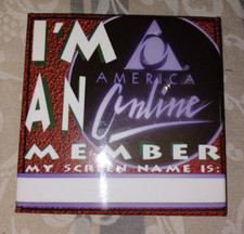RARE Vintage AOL America Online Member Light-up Blinking Button Pin