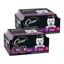 Cesar Classic Loaf in Sauce Dog Food Variety Pack Real Beef 12 Count Trays