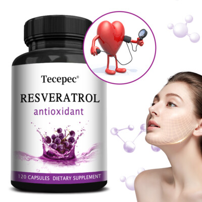 Resveratrol Capsules 600MG Anti-Aging Antioxidants, Brain Support, Radiant Skin