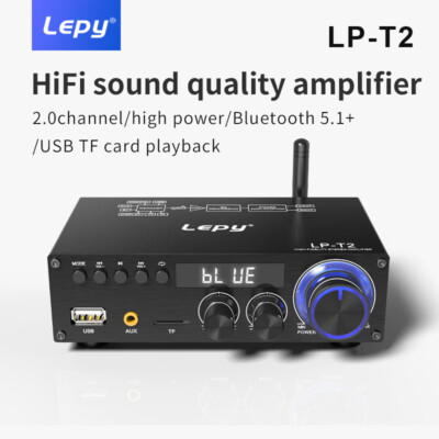 Lepy LP-T2 300W Mini HiFi BASS 2.0 Car Home Audio Amplifier Mobile PC Player