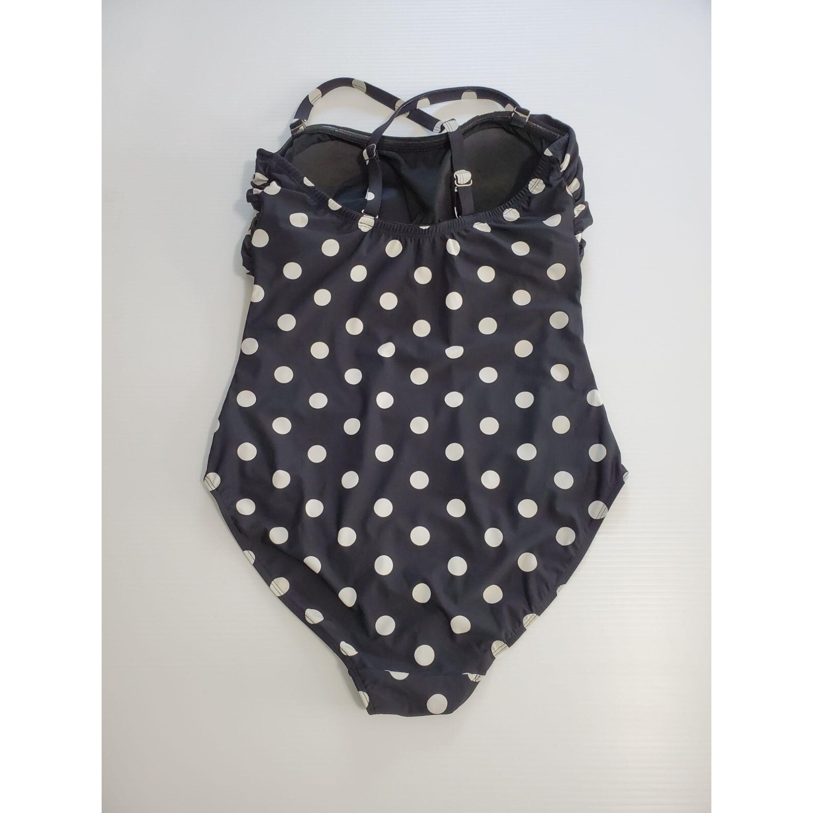 BPC Selection Bonprix Black & White Polka dot Shaper Swimsuit sz 14 365 image 6
