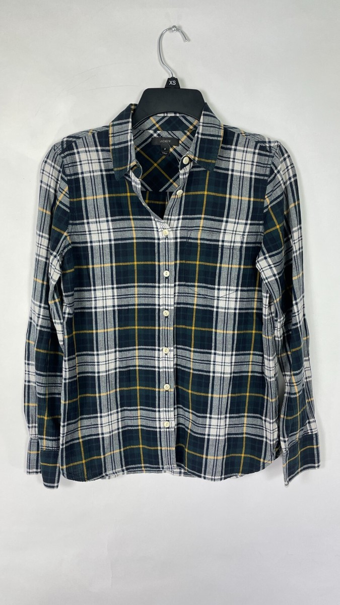 Chemisier à Carreaux J.Crew Femme - 1/2 Boutonnage, Taille 2, Multicolore, Manches Longues | Occasion TB