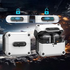 Slim Shockproof Rugged Slide Lock Case w/ Carabiner Clip For Galaxy Buds 3/3pro