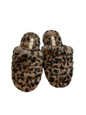 Madewell Women  s Slippers 5 Leopard Faux Fur Quilted
