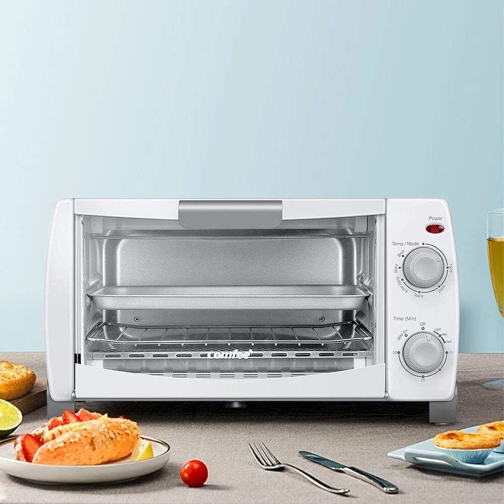 COMFEE' Toaster Oven, Compact Size, Easy to Control 1000W, White (New)