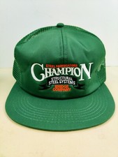 Vintage K Products USA MADE Champion Bridge Steel Co Trucker Hat Snapback Cap