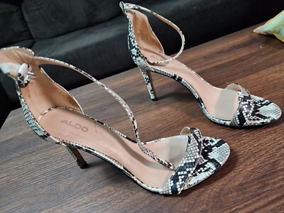 Aldo Snakeskin Platform Sandal Heels Size