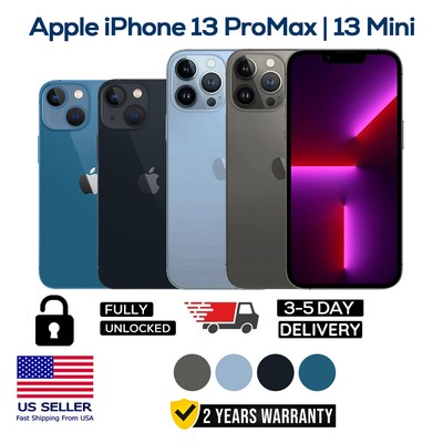 New Sealed Apple iPhone 13 PRO MAX/13 MINI 128/256GB Unlocked All Colors &Memory