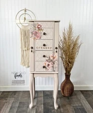 New Redesign With Prima "Exotica" Mini Decor Transfer, Pink Flowers Floral Decal