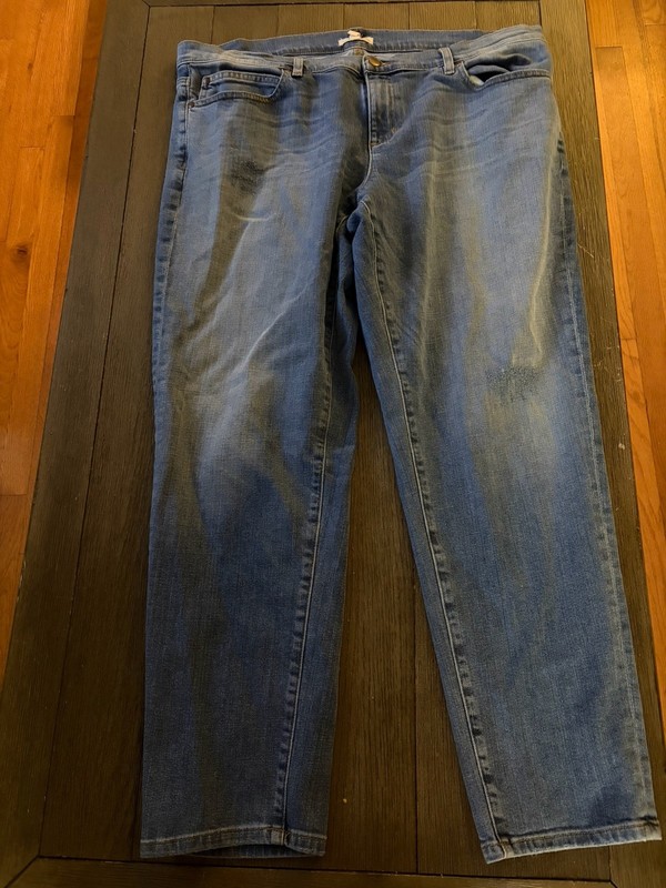 Eileen Fisher Organic Cotton Blue Jeans Size 14 Slight Distressing