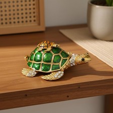 Mutter Kind Schildkr&ouml;te Dekobox emailliert emaillierte Schildkr&ouml;tenfigur