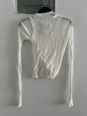 Rick Owens Cropped Banana Layered Long Sleeve Top IT40 | eBay