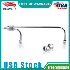 Dual Feed Fuel Line Fit 38hose Chrome For Holley Carburetor 4150 Double Pumper