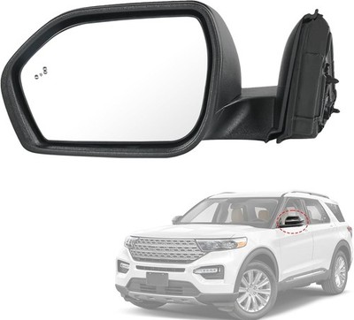 Driver Side Mirror For 2020-2024 Ford Explorer Base Model Power Textured Black