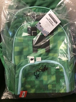 Pottery Barn Kids Large Minecraft Creeper Critter Backpack NWT No Monogram Green