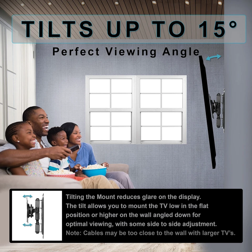 Brazo Para Monitor TV En La Pared De 24 27 32 40 50 55 Pulgadas Con Cables Kit Foto 4 de 4