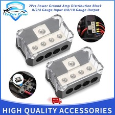 Power Ground Distribution Block 2 Amp 0/2/4 Gauge Input 4/8/10 Gauge Output