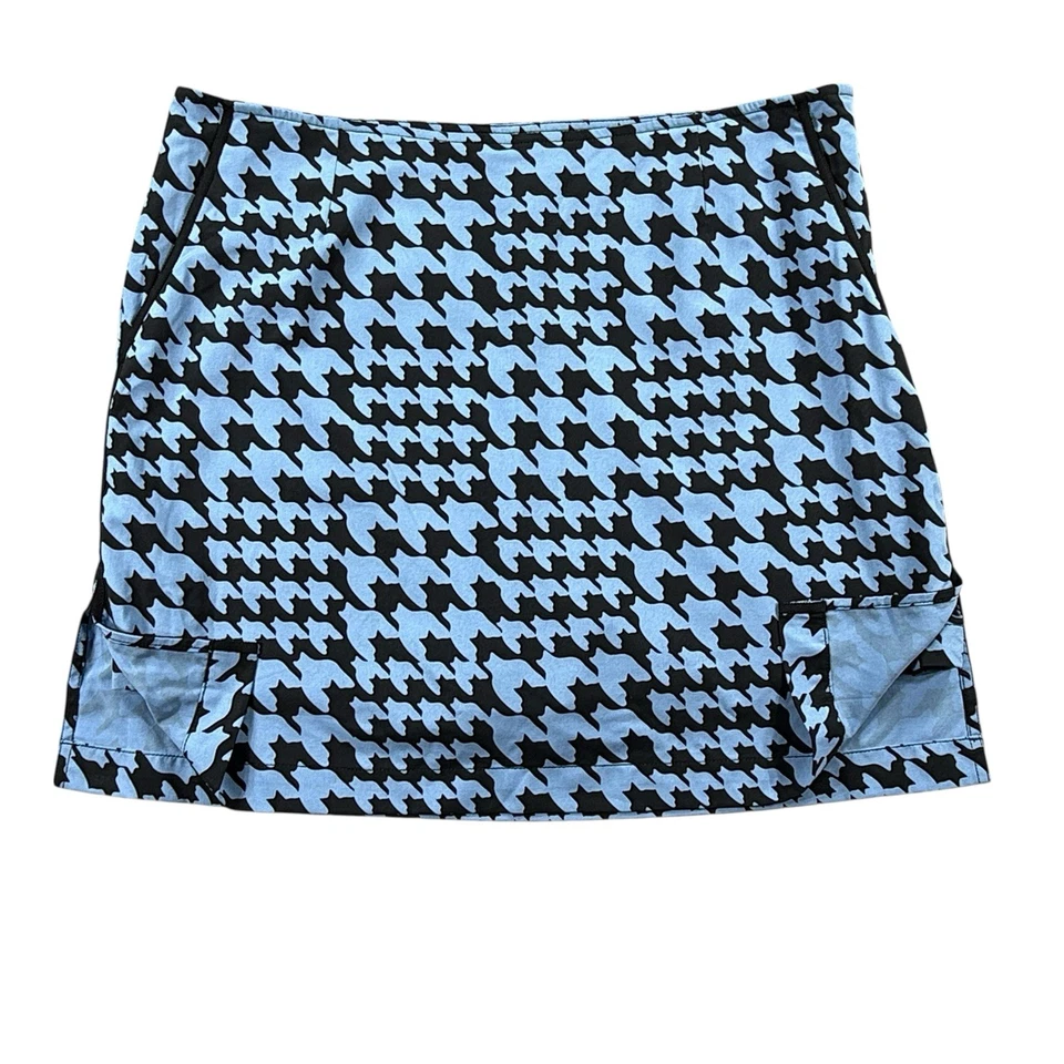 Shorts saia golfe Golftini Skort feminino 8 azul enfeitiçado preto estampa Houndstooth - Imagem 3 de 4