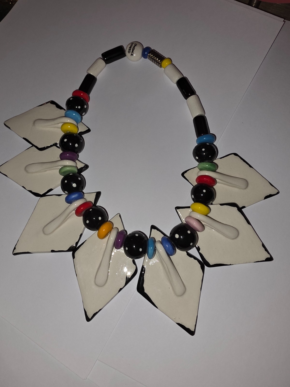 VINTAGE  Ceramic STATEMENT GEOMETRIC  RUBY Z CAND… - image 3