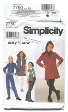 SIMPLICITY Girls' Jacket, Vest Skirt & Pants SZ 7-10 UNCUT 1997