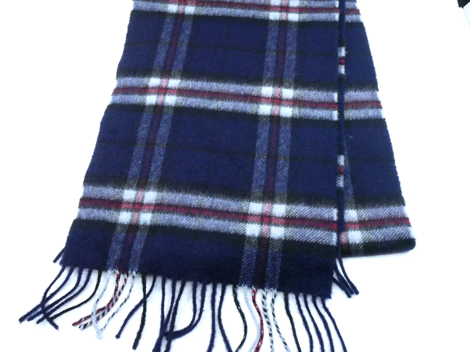 Lyle & Scott Scotland Cashmere Blue Red Plaid Men's Scarf