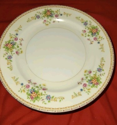 National China Patricia Set Of 6 Floral Gold Rim Dinner Plates 10'' Japan