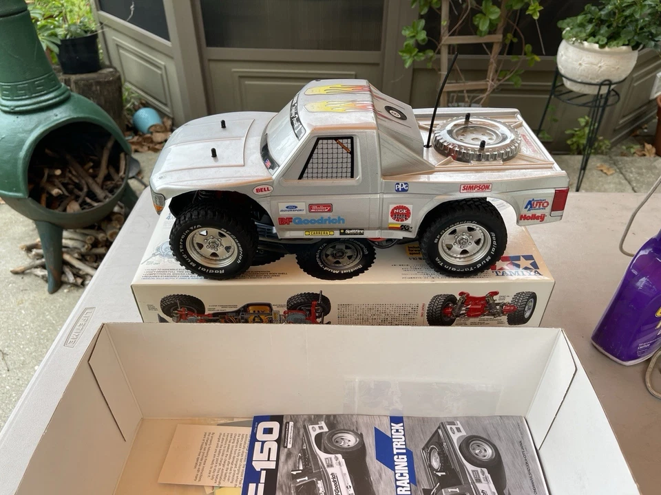 Vintage Tamiya Ford F150 1/10 Scale RC 4x4 Racing Truck 58161 TA02 Chassis Used - Image 2 of 4