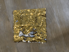 Reversible Sequin Pillow magic mermaid 15"x15  Gold, Silver, black silky back