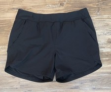 Lands' End sz 16 Swimsuit Shorts bikini lined black pockets stretchy women