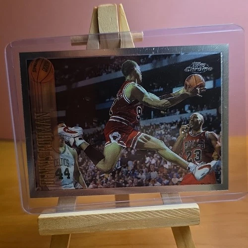 Topps Chrome 1996-97 Dennis Rodman Michael Jordan #176 Bulls Basketball Card