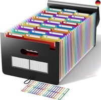 Dokumentenmappe A4, 26 FäCher FäChermappe Sortiermappe Bunte Datei Ordner R