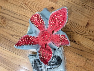 Solid Gray Spandex Child L Unitard W/ Demogorgon Mask
