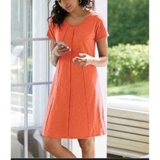 Soft Surroundings medium mango Orange Linen Blend Tunic Dress marchesa