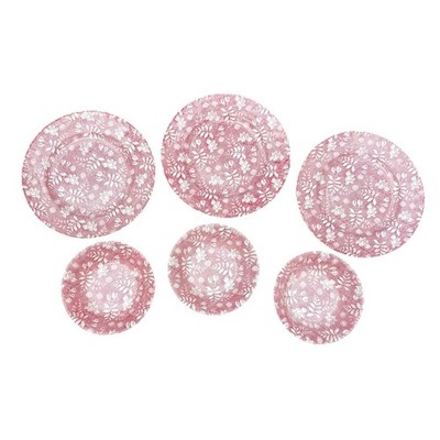 Grindley Of Stokes Royal Tudor Velvet Pink Red- Lot Of 6 Pieces Transferware VTG