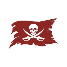 Crossed Pirate Swords Skull Flag Cutlass Vinyl Decal Jolly Roger Car Sticker