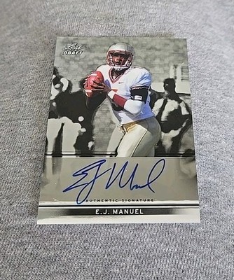 2013 Leaf Draft EJ E.J. Manuel on card autograph auto FLORIDA STATE 