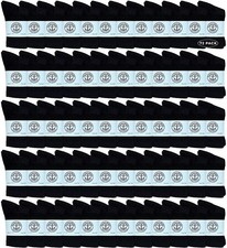 72 Pack Of Yacht  Smith Wholesale Kids Casual Crew Socks, Size 4-6