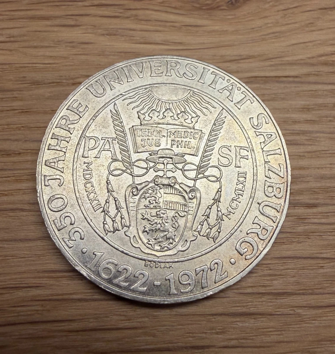 Österreich 50 Schilling Münze 1972 Universität Salzburg – 900 Silber – 18 g Fein