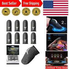 8 Pack Gaming Finger Sleeves for Mobile Gaming, 0.3mm Silver Fiber, Smooth Op...