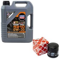 MotoröL Set 0W-30 5 Liter + ÖLfilter 32099 FüR Nissan Qashqai Tilda Juke 370 1.6