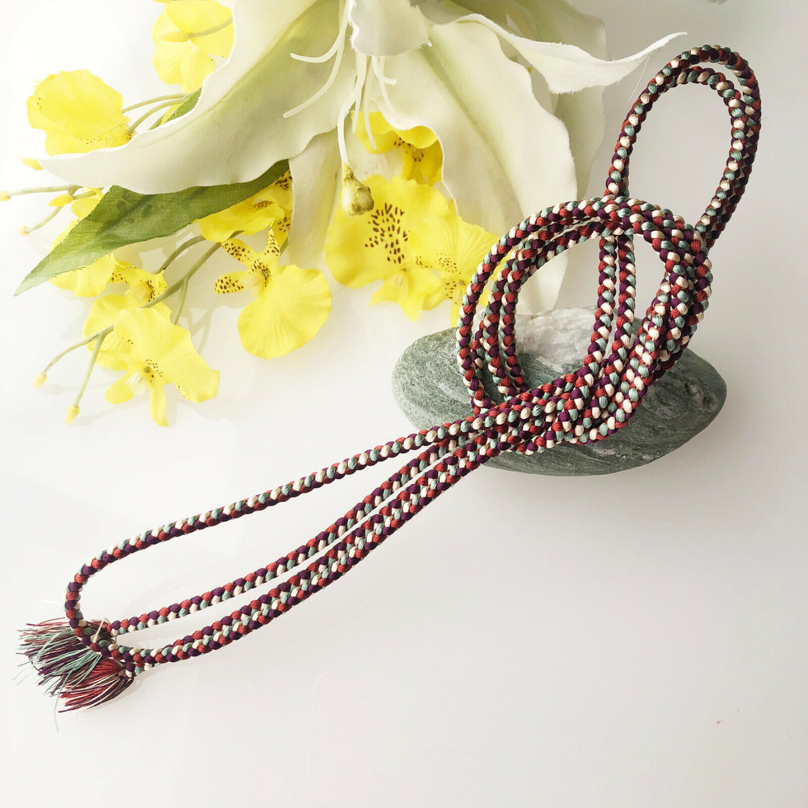 Japanese Belief|japanese Style Red Braided Rope Bracelet With Ceramic Cat  Charm For Women