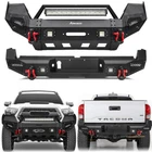 For 2016-2023 Toyota Tacoma Front/Rear Bumper W/Winch Plate & LED Lights D-rings