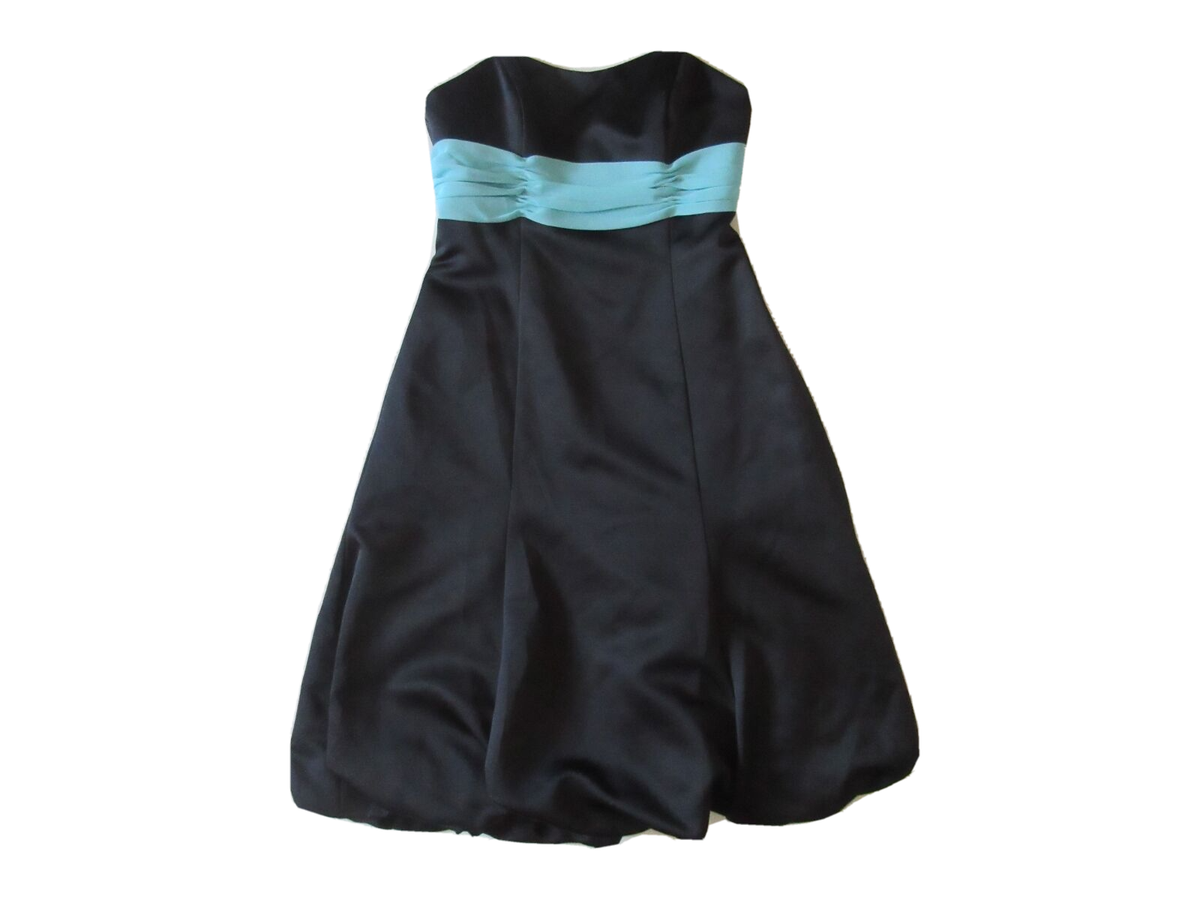 Alfred Angelo 6453 in Black Satin Pool Trim Strapless Bridesmaid Dress 8  for sale online | eBay