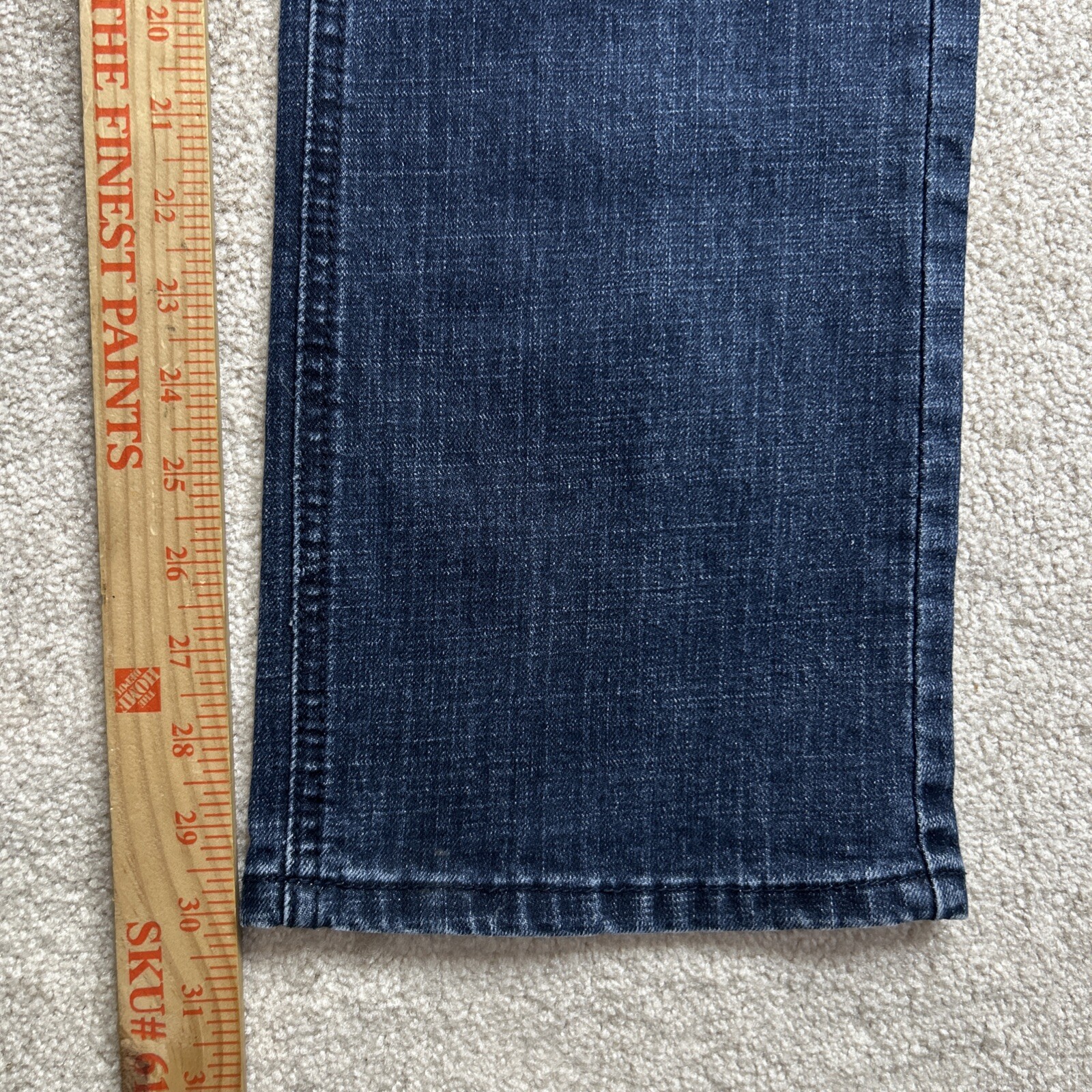 Platini Jeans Men's Sz 36x32 Blue Faded Whisker Studded Back Label Stretch EUC!