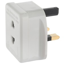 Jegs 2 Pin To UK 3 Pin Electric Shaver Toothbrush Plug Adapter Socket 1A Fuse
