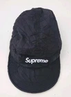 FW15 Supreme Wrinkled Nylon Soft Bill Camp Cap Hat Black Box logo Vintage 2015