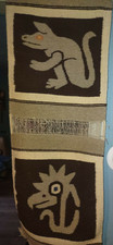Meso South American woven pictorial textile Hoatzin & Kangaroo? 48 in x 18in