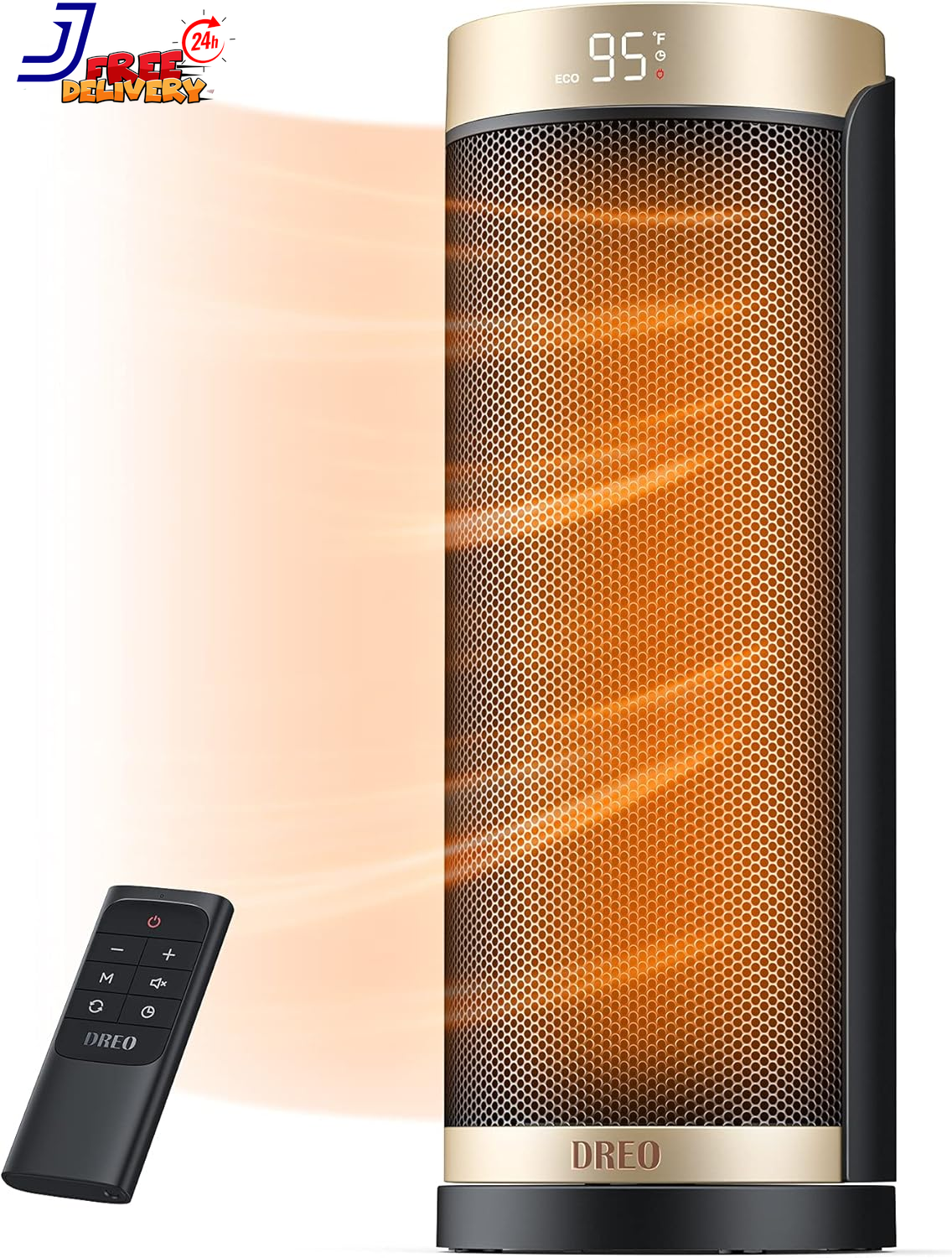 1500W PTC Space Heater with Remote 70° Oscillation 1-12H Timer for Indoor Use-image